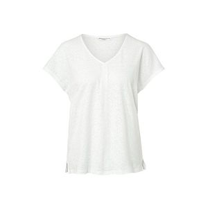 Tričko s ľanom, krémovo-biele vyobraziť