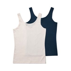 Obojstranné tielka, 2 ks, tmavomodré a krémové vyobraziť