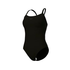 Dámske jednodielne plavky arena Feel Solid Lightdrop Back s vystuženými košíčkami, ČIERNE vyobraziť