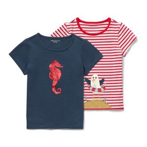 Detské tričká s aplikáciou, 2 ks vyobraziť
