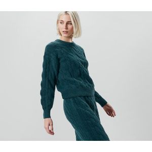 Pletený pulóver, petrolejový vyobraziť