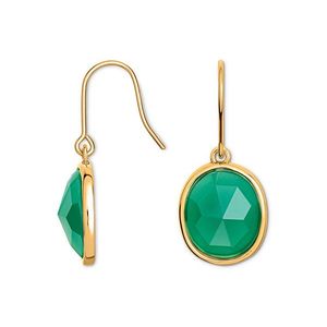 Náušnice na zavesenie so zeleným skleneným krištáľovým kamienkom vyobraziť