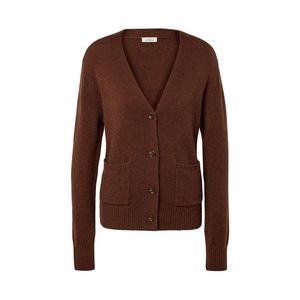 Pletený kardigán s vlnou s certifikátom RWS, koňakový vyobraziť