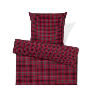Posteľná bielizeň z česanej bavlny, červené káro, štandardná veľkosť vyobraziť