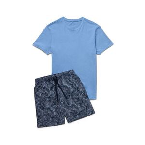 Krátka pyžamová súprava, modrá vyobraziť