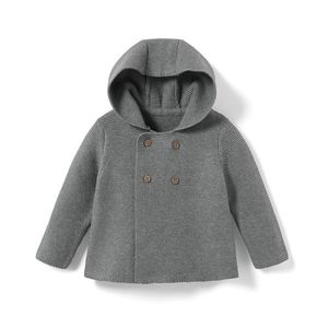 Detský pletený kabátik, sivý s melírom vyobraziť