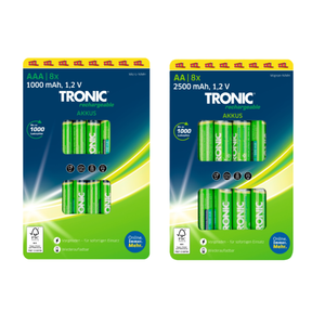 TRONIC® Nabíjacie batérie Ni-MH Ready 2 Use AA + Nabíjacie batérie Ni-MH Ready 2 Use AAA, 16 kusov vyobraziť