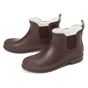 Detské čižmy do dažďa, podšité, hnedé vyobraziť