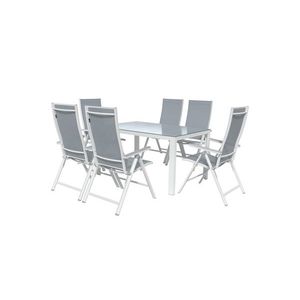 LIVARNO home Hliníkový záhradný stôl Houston + Hliníkové kreslo Houston s vysokým operadlom, 6 kusov vyobraziť