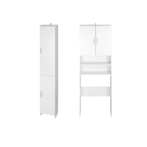 LIVARNO home Skrinka nad práčku Liverpool + Vysoká kúpeľňová skrinka Liverpool, biela vyobraziť