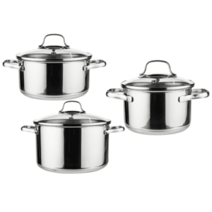 LIVARNO home Súprava hrncov z nehrdzavejúcej ocele, 3-dielna vyobraziť
