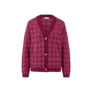 Kardigán z hrubého úpletu so žakárovým vzorom kohútej stopy vyobraziť