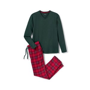 Pyžamo s flanelovými nohavicami, zelené/červené vyobraziť