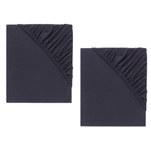 LIVARNO home Napínacia džersejová plachta, 90 – 100 x 200 cm, tmavomodrá, 2 kusy vyobraziť