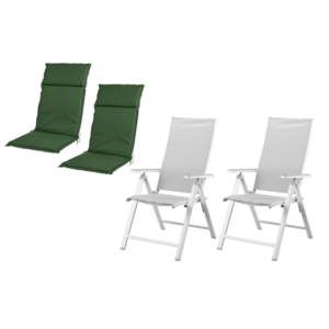 LIVARNO home Hliníkové kreslo Houston, biele/bledosivé, 2 kusy + Podložka na kreslo Houston, 2 kusy vyobraziť