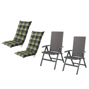 LIVARNO home Skladacie kreslo Valencia, sivá, 2 kusy + Podložka na kreslo Valencia, 120 x 50 x 8 cm, 2 kusy vyobraziť