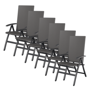 LIVARNO home Skladacie kreslo Valencia, sivé, 6 kusov vyobraziť
