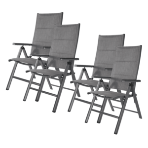 LIVARNO home Hliníkové kreslo Toronto s vysokým operadlom, antracitové, 4 kusy vyobraziť