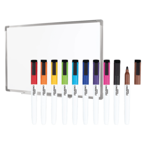 crelando® Magnetická biela tabuľa + Súprava fixiek k magnetickej tabuli vyobraziť