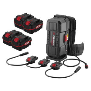 PARKSIDE PERFORMANCE® Nabíjací ruksak na akumulátory 20 V/40 V + Akumulátor 20 V/4 Ah PAP 20 B3, 4 kusy vyobraziť