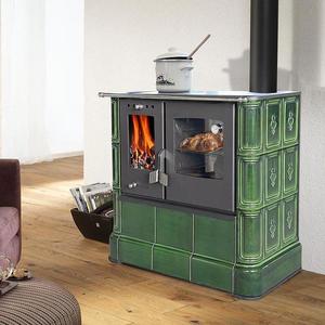 Sporák oceľová kachľová Steyr Sparherd Glassgreen vyobraziť