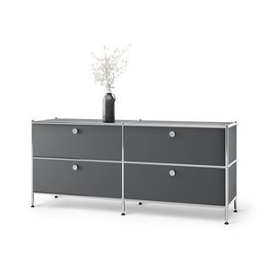 Kovová nízka skrinka »CN3« so 4 zásuvkami, šedá vyobraziť