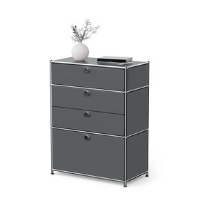 Komoda Kovová komoda »CN3« so zásuvkami a výklopným priečinkom, sivá vyobraziť