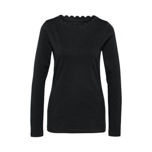 Tričko s vlnitým lemom, čierne vyobraziť