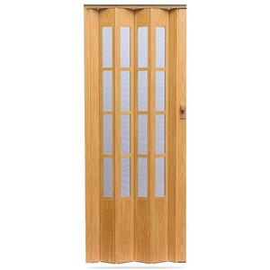 Zhrňovacie dvere Crystalline glass svetlý dub vyobraziť