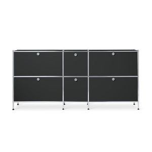 Veľká kovová odkladacia skrinka »CN3« so 6 výklopnými priehradkami, čierna vyobraziť