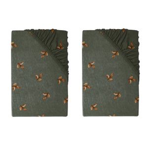 LIVARNO home Napínacia džersejová plachta, 90 – 100 x 200 cm, listy/zelená, 2 kusy vyobraziť