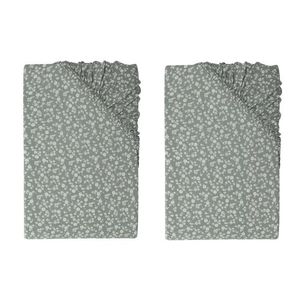 LIVARNO home Napínacia džersejová plachta, 90 – 100 x 200 cm, kvety/zelená, 2 kusy vyobraziť