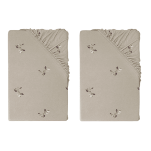LIVARNO home Napínacia džersejová plachta, 90 – 100 x 200 cm, kvety/béžová, 2 kusy vyobraziť