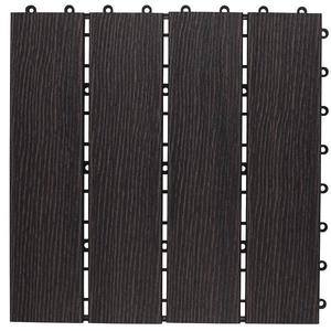 Terasová dlaždica WPC tmavohnedé drevo 30x30 cm vyobraziť