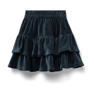 Dievčenská stupňovitá sukňa z mäkkého zamatu vyobraziť