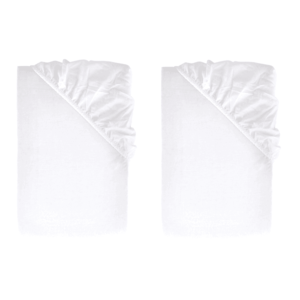 LIVARNO home Perkálová napínacia plachta, 90 – 100 x 200 cm, biela, 2 kusy vyobraziť