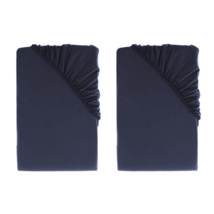 LIVARNO home Perkálová napínacia plachta, 90 – 100 x 200 cm, navy modrá, 2 kusy vyobraziť