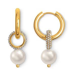 Kruhové náušnice s perlou vyobraziť