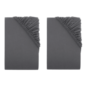 LIVARNO home Napínacia džersejová plachta, 90 – 100 x 200 cm, tmavosivá, 2 kusy vyobraziť