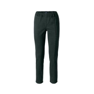 Keprové nohavice s pohodlným pásom, tmavozelené vyobraziť