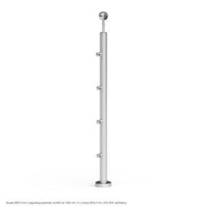 Stĺpik Atlanta 970 mm s nastavením výšky nehrdz. oceľ vyobraziť