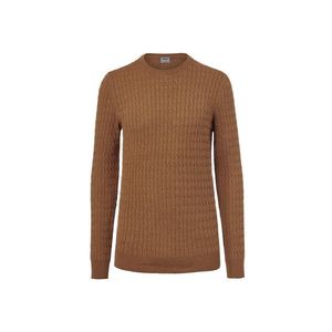 Pletený pulóver, horčicovožltý s melírom vyobraziť