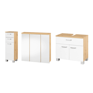 LIVARNO home Skrinka do kúpeľne + Skrinka so zrkadlom + Skrinka pod umývadlo Palermo vyobraziť