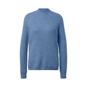 Pulóver z hrubej pleteniny so stojačikom, modrý vyobraziť