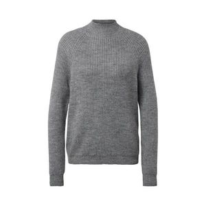 Pulóver z hrubej pleteniny so stojačikom, sivý vyobraziť