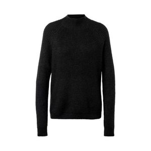 Pulóver z hrubej pleteniny so stojačikom, čierny vyobraziť