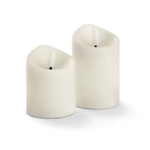 Sviečky z pravého vosku s LED, 2 ks, krémové vyobraziť