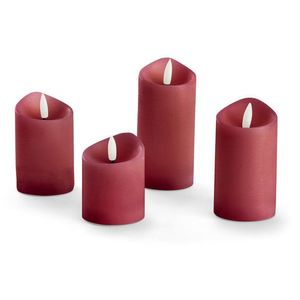 Sviečky z pravého vosku s LED, 4 ks, červené vyobraziť