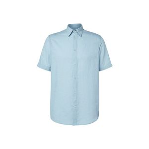 Košeľa s krátkym rukávom a ľanom, svetlomodrá vyobraziť