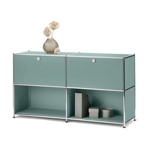 Kovová odkladacia skrinka »CN3« s 2 výklopnými priehradkami, šalviová vyobraziť